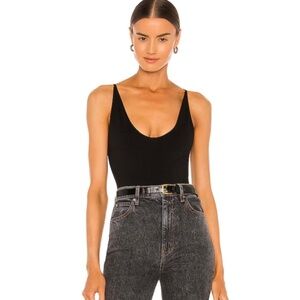 Free People Seamless V Neck Cami in Black